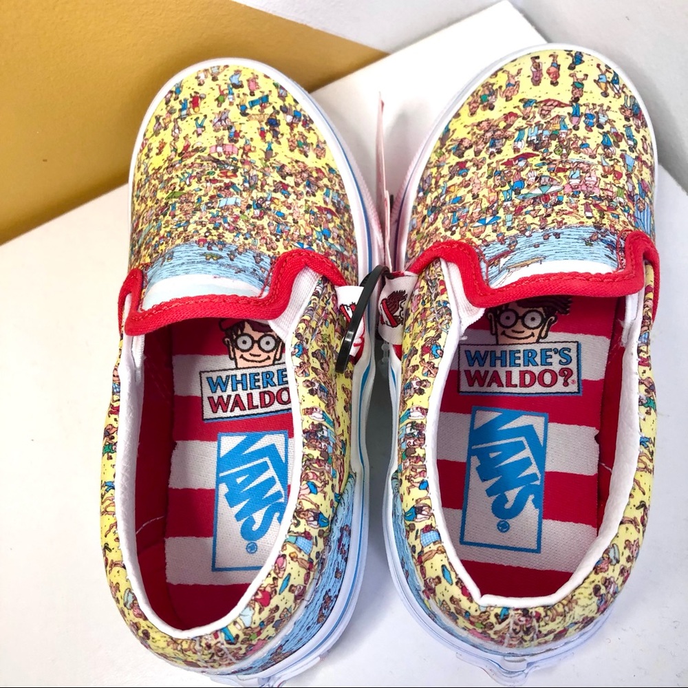 📌SOLD📌Vans X Where’s Waldo | Slip-Ons Limited Edition Sold Out Style Kids - Picture 7 of 13